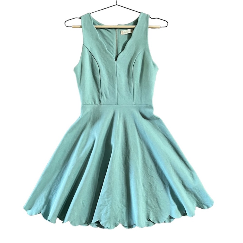 Altar’d State Sage Mini Dress Scalloped